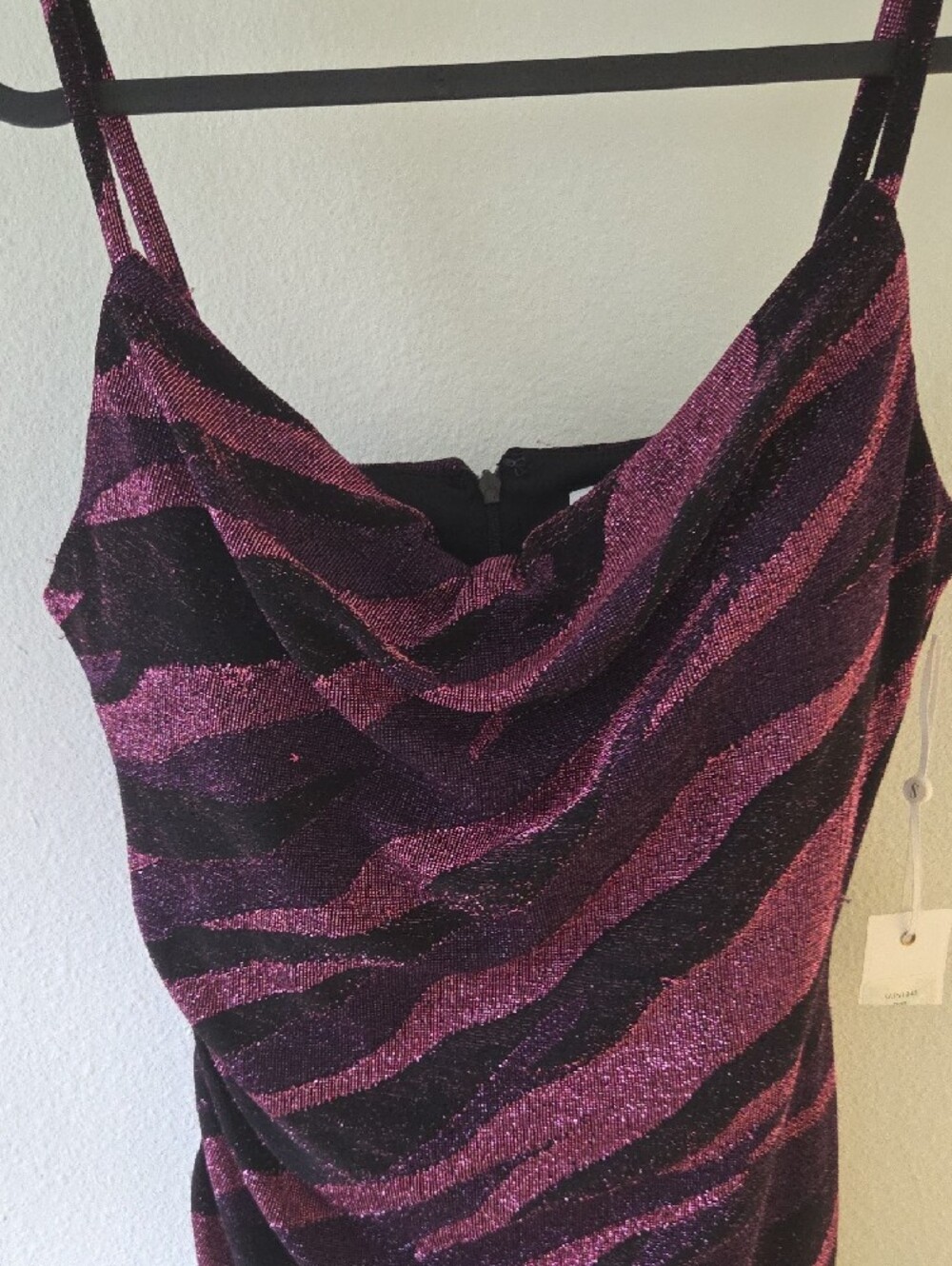 Siena Studio Purple & Black Zebra-Print Cowl Neck Midi Dress - Picture 5 of 9